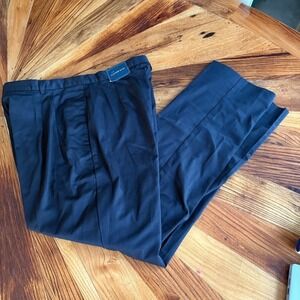 Lands End Women Black Flat Front Pants Classic Fit Size 16